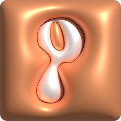 3D Colorful Glossy Alphabet Letter P Icon