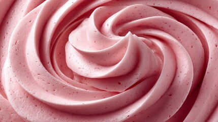 Soft, fluffy pink frosting swirls beautifully in a delicate pattern, evoking sweetness and joy, perfect for celebrations and desserts. This treat is bound to delight everyone