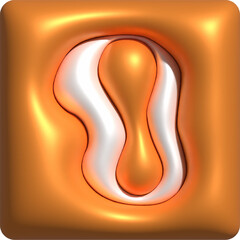 3D Colorful Glossy Alphabet Letter O Icon