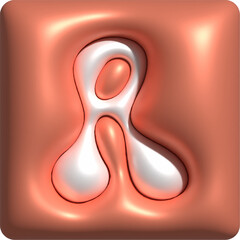 3D Colorful Glossy Alphabet Letter R Icon