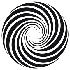 Obraz premium Black and white abstract spiral vortex with hypnotic swirling lines graphic element