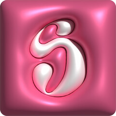 3D Colorful Glossy Alphabet Letter S Icon