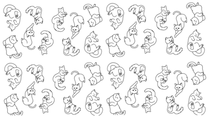 Template cat character fabric motifs pattern design with png Transparent 