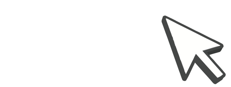 A 3d cursor arrow pointer on a gray background