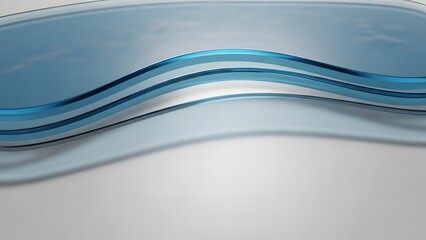 A shiny triple blue fluid layer object background with flowing lines and a modern digital design