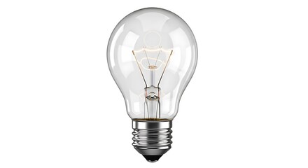 Illuminating Ideas - A Clear Light Bulb on White.