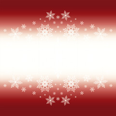 Festive Red Gradient Background with Snowflake Cluster