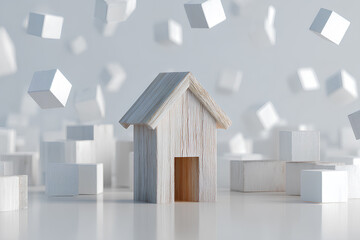 地震で崩れ落ちる木造住宅の被害イメージ