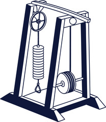 hand drawn vector illustration of a dumbbell