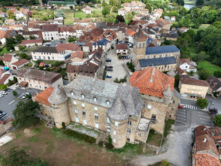 Castle in the village of Lacapelle-Marival in the south of France