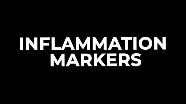 Inflammation Markers animated text with shaking glitch effect on transparent background for medical research and healthcare diagnostic video
