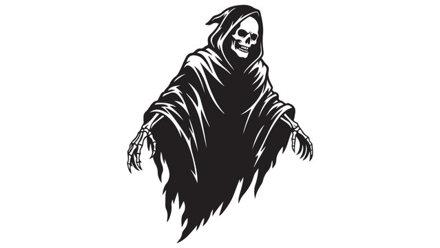 Grim reaper silhouette vector illustration Vector, illustration