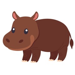 Fototapeta premium Cute Cartoon Hippo Character Illustration