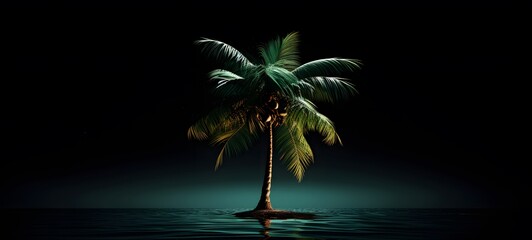 realistic photo of a glossy coconut tree,generative AI