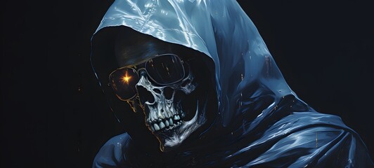 realistic photo of a glossy necromancer