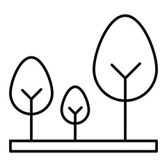 tree park line icon with editable stroke