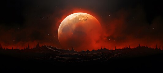 realistic photo of a glossy eclipse moon ,generative AI