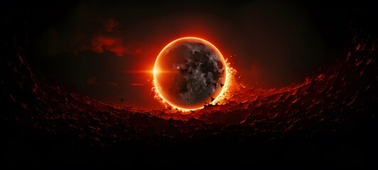 realistic photo of a glossy eclipse moon ,generative AI