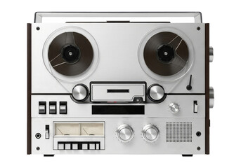 Obraz premium Nostalgic Music Player with Volume Knobs for Audio Isolated on Transparent PNG Background.