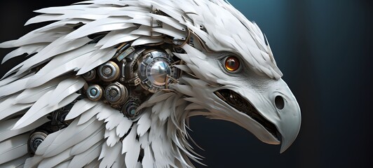 realistic photo of a glossy white Griffin,generative AI