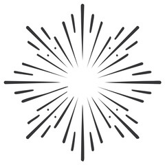 Obraz premium Retro Starburst Radial Burst Bursting Outward Lines Graphic Element