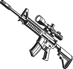 vector illustration of a gun