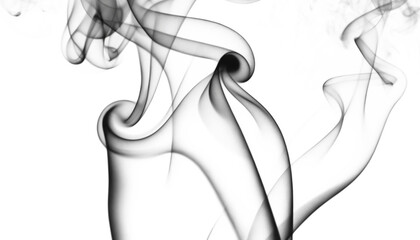 Smoke abstract pattern on black background isolated on transparent background