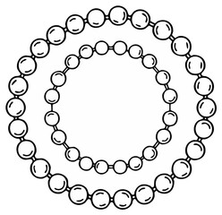 Obraz premium Abstract geometric pattern of concentric circles formed by interconnected outline beads