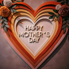Happy Mother&rsquo;s Day Layered Heart Design