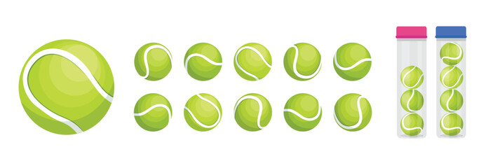Tennis Ball Icon set Design Vector Template Illustration Sign And Symbol, Tennis Ball Design Template, Clipart for Sports Concepts, Competition Promotions, Advertisements, Graphics for a Tennis.