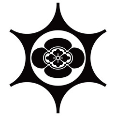 家紋です。鞠挟みに木瓜といいます。