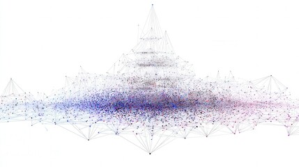 abstract blockchain network visualization isolated on white background