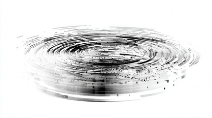 abstract circular motion lines frozen in time isolated on white background