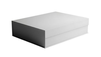 Sleek White Rectangular Box With Lid On Black Background