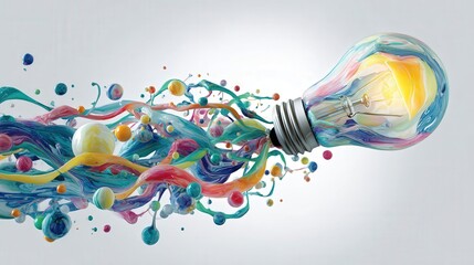 abstract creativity and innovation flow concept isolated on white background