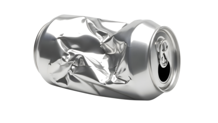 Crumpled Aluminum Beverage Can Isolated On Black Background
