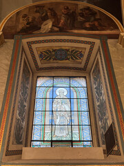 Obraz premium A view of St. Michael's Cathedral in Belgrade, Serbia. This building was constructed in 1840.