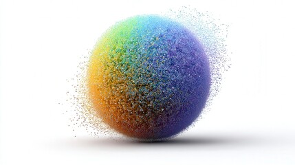 abstract data visualization sphere representing big data isolated on white background