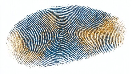 abstract digital fingerprint pattern isolated on white background