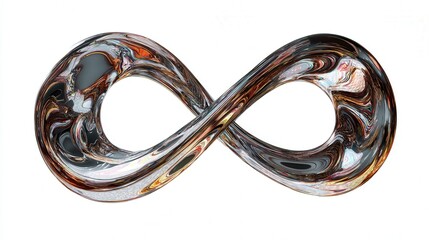 abstract digital infinity symbol isolated on white background