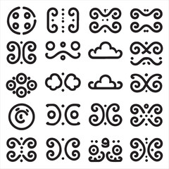 Curly Brackets Line outline icon set illustration 