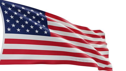 Obraz premium American flag waving isolated on transparent background