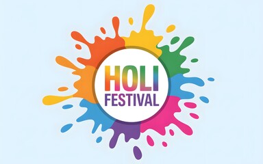 Colorful Holi Festival Splatter with Text colors powder