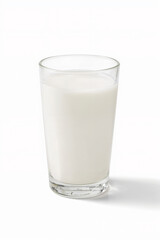 Glass of Fresh Milk on White Background