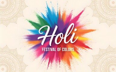 Holi Festival Of Colors Powder Explosion Mandala Background color powder