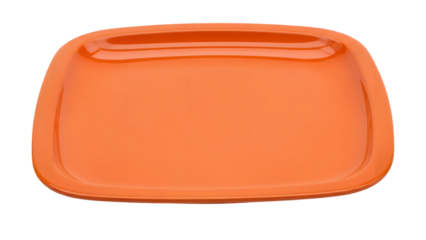 Orange plastic tray isolated on transparent background