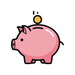 Pink Pig Saving Money Bank. © MasloDesign