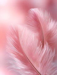 An elegant close-up of soft pink feathers, showcasing their delicate texture and dreamy colors for artistic and serene imagery.