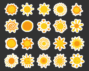 Summer sun set in scandinavian style featuring sunshine radiant shapes warm symbols perfect for your illustration and seasonal creative designs projects