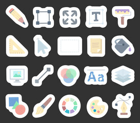 Tool application interface set in scandinavian style for enhancing diverse editing workflows with practical symbols supporting illustration tasks across graphic projects in design